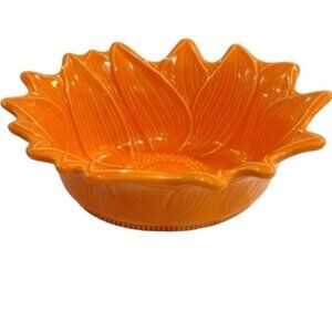 Vintage Small Appolia Orange 0702-220 Stoneware Sunflower Pattern Oval Dish